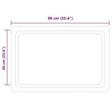 vidaXL Καθρέφτης μπάνιου LED Διαφανές 90 x 60 cm σκληρυμένο γυαλί