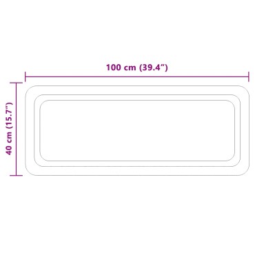 vidaXL Καθρέφτης μπάνιου LED Διαφανές 100 x 40 cm σκληρυμένο γυαλί