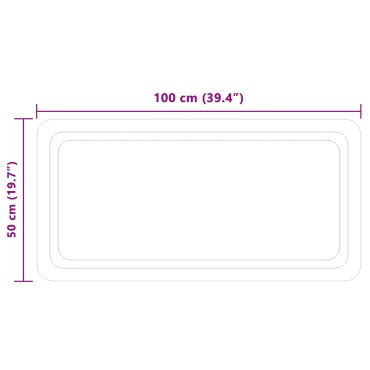 vidaXL Καθρέφτης μπάνιου LED Διαφανές 100 x 50 cm σκληρυμένο γυαλί