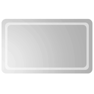 vidaXL Καθρέφτης μπάνιου LED Διαφανές 100 x 60 cm σκληρυμένο γυαλί
