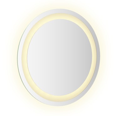 vidaXL Καθρέφτης μπάνιου LED Διαφανές Ø 40 cm σκληρυμένο γυαλί