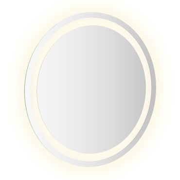 vidaXL Καθρέφτης μπάνιου LED Διαφανές Ø 50 cm σκληρυμένο γυαλί