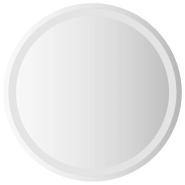 vidaXL Καθρέφτης μπάνιου LED Διαφανές Ø 60 cm σκληρυμένο γυαλί