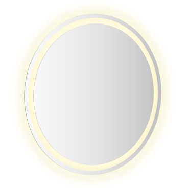 vidaXL Καθρέφτης μπάνιου LED Διαφανές Ø 70 cm σκληρυμένο γυαλί