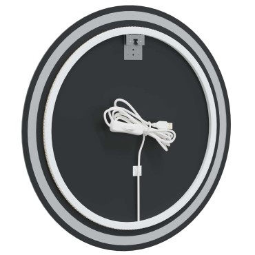 vidaXL Καθρέφτης μπάνιου LED Διαφανές Ø 70 cm σκληρυμένο γυαλί