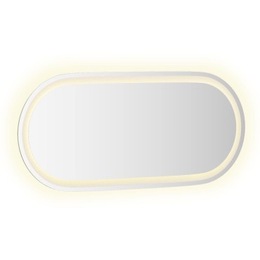 vidaXL Καθρέφτης μπάνιου LED Διαφανές 80 x 35 cm σκληρυμένο γυαλί