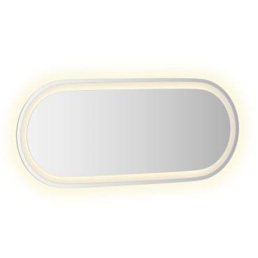 vidaXL Καθρέφτης μπάνιου LED Διαφανές 90 x 40 cm σκληρυμένο γυαλί