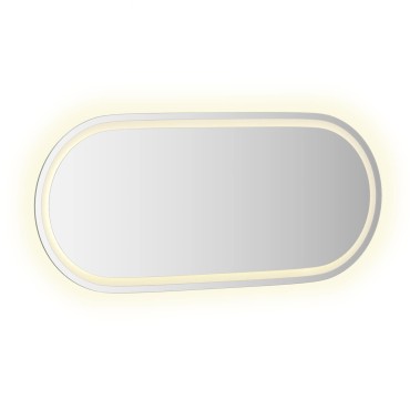 vidaXL Καθρέφτης μπάνιου LED Διαφανές 100 x 45 cm σκληρυμένο γυαλί