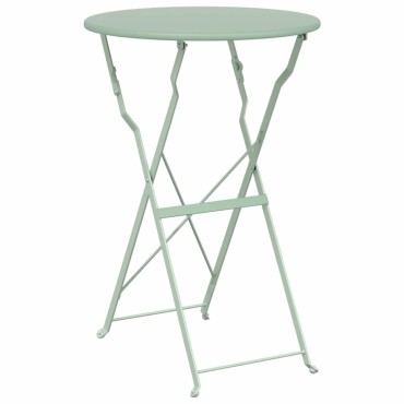 vidaXL Τραπέζι Bistro Απαλό μέint 50x71cm Ατσάλι με Πούδρα 1 τεμ.