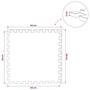 vidaXL Πατάκια 6 τμχ. Γκρι 2,16 m² Φελιζόλ EVA