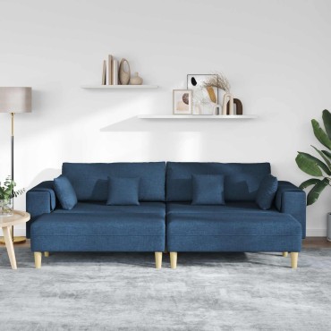 vidaXL Καναπές 3 τεμ. Μπλε ύφασμα 250x188x76cm  Τριθέσιος
