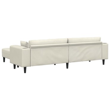 vidaXL Καναπές 3 τεμ. Κρεμ Βελούδο 250x188x76cm  Τριθέσιος