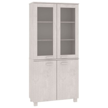 vidaXL Ντουλάπι HAMAR Λευκό από Μασίφ Ξύλο Πεύκου 85x35x180cm 1 τεμ.