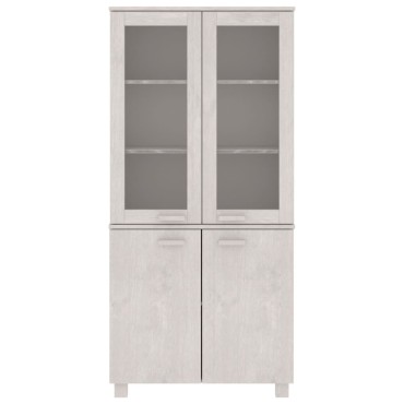 vidaXL Ντουλάπι HAMAR Λευκό από Μασίφ Ξύλο Πεύκου 85x35x180cm 1 τεμ.