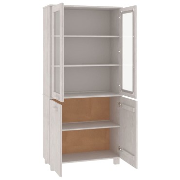 vidaXL Ντουλάπι HAMAR Λευκό από Μασίφ Ξύλο Πεύκου 85x35x180cm 1 τεμ.