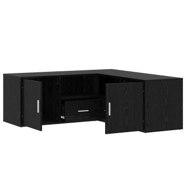 vidaXL Γωνιακό Ντουλάπι Μαύρη Δρυς 200x40x45cm Επεξεργασμένο Ξύλο 1 τεμ.
