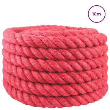 vidaXL Σχοινί Από Τζute 40 mm Κόκκινο 100% Τζούτα Tossa