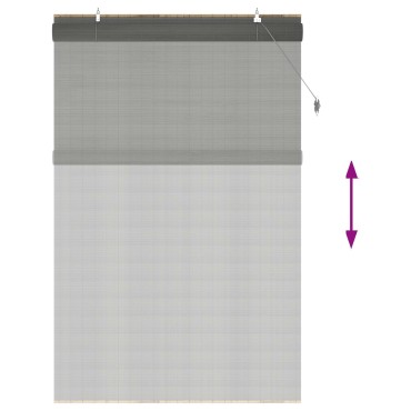 vidaXL Ρόλερ (στόρι) Γκρι 120 x 220 cm Μπαμπού