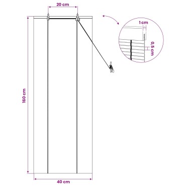 vidaXL Ρόλερ (στόρι) Φυσικό 40 x 160 cm Μπαμπού