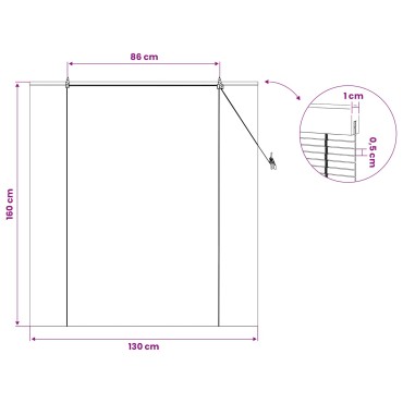 vidaXL Ρόλερ (στόρι) Φυσικό 130 x 160 εκ Μπαμπού