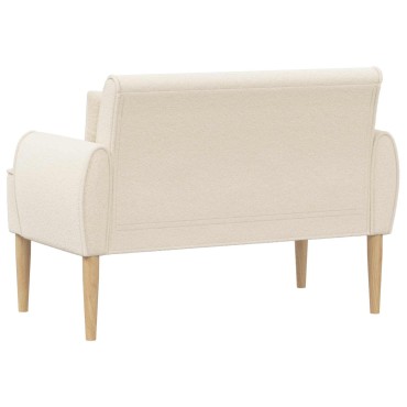 vidaXL Love seat με κουμπιά Κρεμ 117x67x77cm Μπουκλέ