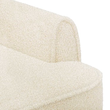 vidaXL Love seat με κουμπιά Κρεμ 117x67x77cm Μπουκλέ