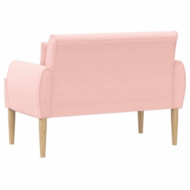 vidaXL Love seat με κουμπιά Ροζ 117x67x77cm Μπουκλέ