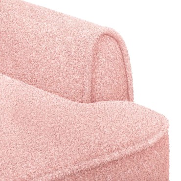 vidaXL Love seat με κουμπιά Ροζ 117x67x77cm Μπουκλέ