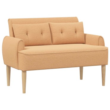 vidaXL Love seat με κουμπιά Μπεζ 117x67x77cm Μπουκλέ
