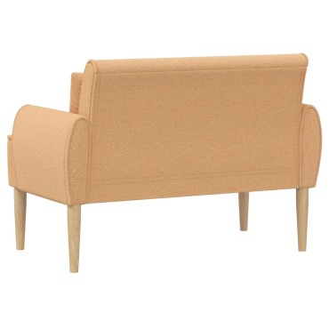 vidaXL Love seat με κουμπιά Μπεζ 117x67x77cm Μπουκλέ