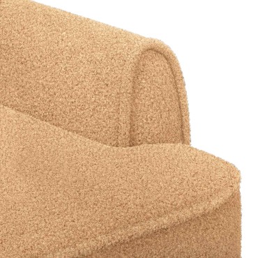 vidaXL Love seat με κουμπιά Μπεζ 117x67x77cm Μπουκλέ