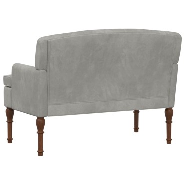 vidaXL Love seat με κουμπιά Ανοιχτό γκρι 111x65x79cm Βελούδο