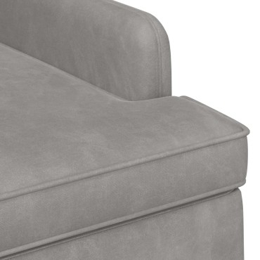 vidaXL Love seat με κουμπιά Ανοιχτό γκρι 111x65x79cm Βελούδο