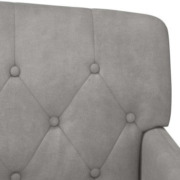 vidaXL Love seat με κουμπιά Ανοιχτό γκρι 111x65x79cm Βελούδο
