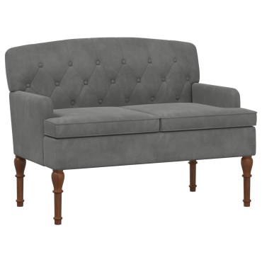 vidaXL Love seat με κουμπιά Σκούρο Γκρι 111x65x79cm Βελούδο