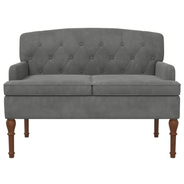 vidaXL Love seat με κουμπιά Σκούρο Γκρι 111x65x79cm Βελούδο