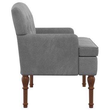 vidaXL Love seat με κουμπιά Σκούρο Γκρι 111x65x79cm Βελούδο
