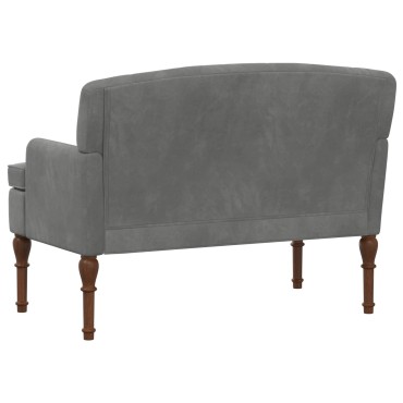 vidaXL Love seat με κουμπιά Σκούρο Γκρι 111x65x79cm Βελούδο