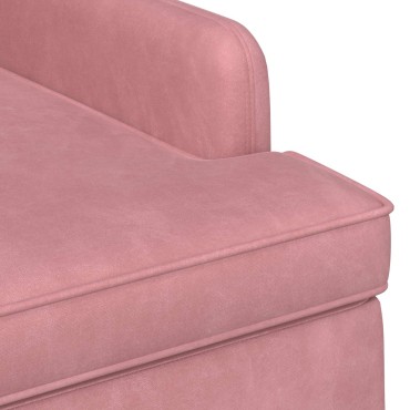 vidaXL Love seat με κουμπιά Ροζ 111x65x79cm Βελούδο