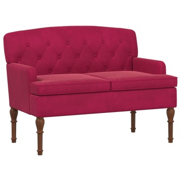 vidaXL Love seat με κουμπιά Κόκκινο 111x65x79cm Βελούδο