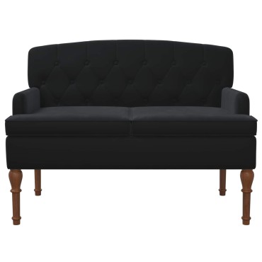 vidaXL Love seat με κουμπιά Μαύρο 111x65x79cm Βελούδο