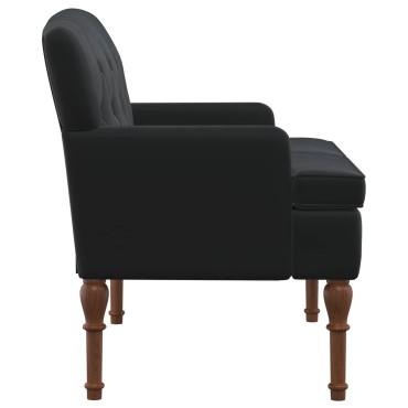 vidaXL Love seat με κουμπιά Μαύρο 111x65x79cm Βελούδο