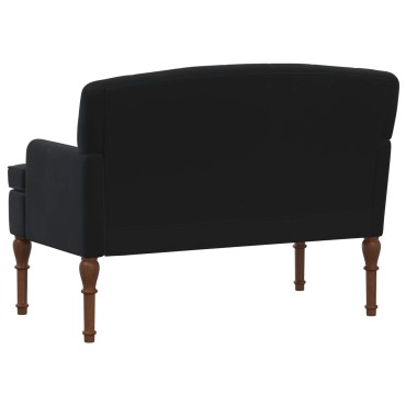 vidaXL Love seat με κουμπιά Μαύρο 111x65x79cm Βελούδο