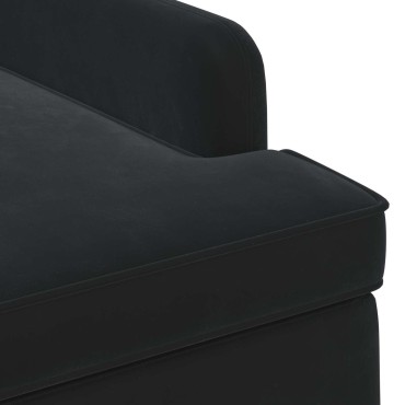 vidaXL Love seat με κουμπιά Μαύρο 111x65x79cm Βελούδο