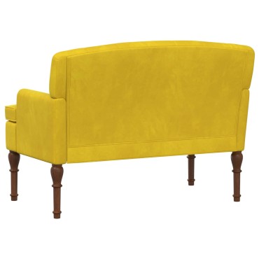 vidaXL Love seat με κουμπιά Απαλό Κίτρινο 111x65x79cm Βελούδο