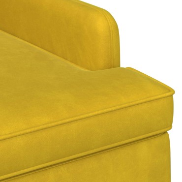 vidaXL Love seat με κουμπιά Απαλό Κίτρινο 111x65x79cm Βελούδο