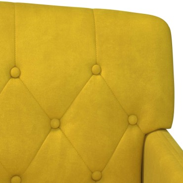vidaXL Love seat με κουμπιά Απαλό Κίτρινο 111x65x79cm Βελούδο