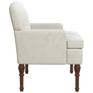 vidaXL Love seat με κουμπιά Κρεμ 111x65x79cm Βελούδο