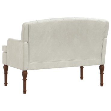 vidaXL Love seat με κουμπιά Κρεμ 111x65x79cm Βελούδο