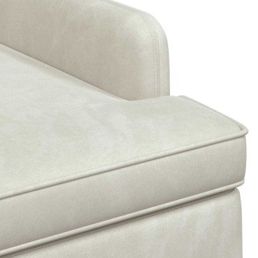 vidaXL Love seat με κουμπιά Κρεμ 111x65x79cm Βελούδο